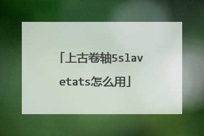 上古卷轴5slavetats怎么用