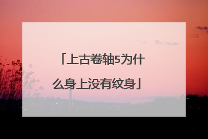 上古卷轴5为什么身上没有纹身