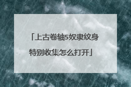 上古卷轴5奴隶纹身特别收集怎么打开
