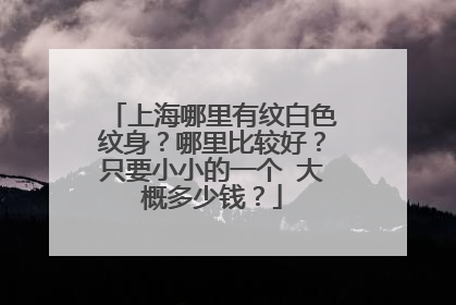 上海哪里有纹白色纹身？哪里比较好？只要小小的一个 大概多少钱？