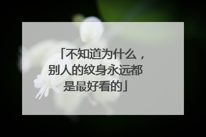 不知道为什么，别人的纹身永远都是最好看的