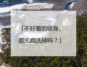不好看的纹身, 能无痛洗掉吗？