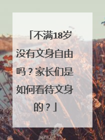 不满18岁没有文身自由吗?家长们是如何看待文身的?