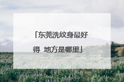 东莞洗纹身最好得 地方是哪里
