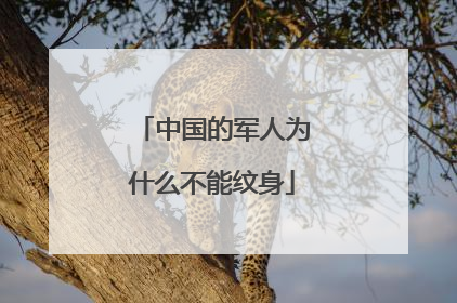 中国的军人为什么不能纹身