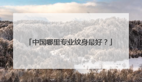 中国哪里专业纹身最好？