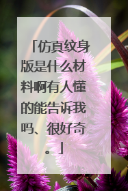 仿真纹身版是什么材料啊有人懂的能告诉我吗、很好奇。