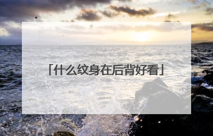 什么纹身在后背好看