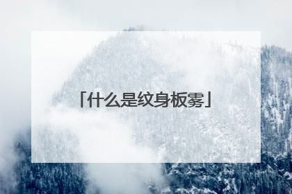 什么是纹身板雾