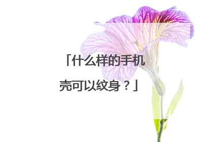 什么样的手机壳可以纹身？