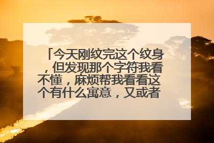 今天刚纹完这个纹身，但发现那个字符我看不懂，麻烦帮我看看这个有什么寓意，又或者这个符号什么意思