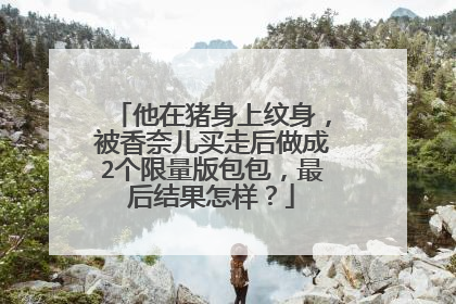 他在猪身上纹身，被香奈儿买走后做成2个限量版包包，最后结果怎样？