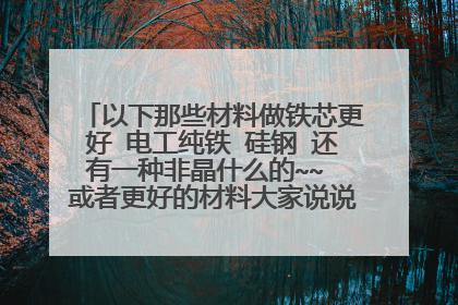 以下那些材料做铁芯更好 电工纯铁 硅钢 还有一种非晶什么的~~ 或者更好的材料大家说说 纹身机线圈用的