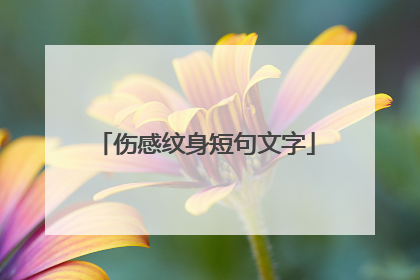 伤感纹身短句文字