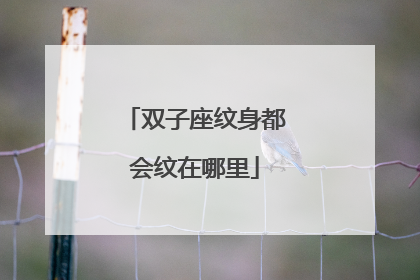 双子座纹身都会纹在哪里