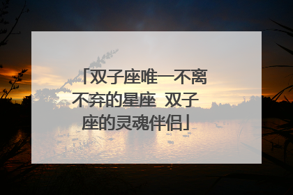 双子座唯一不离不弃的星座 双子座的灵魂伴侣