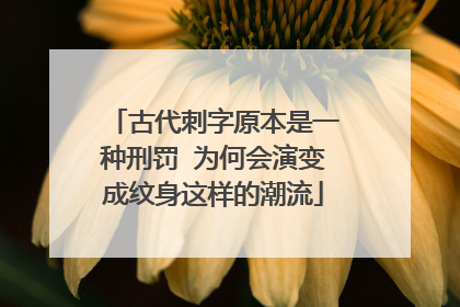 古代刺字原本是一种刑罚 为何会演变成纹身这样的潮流