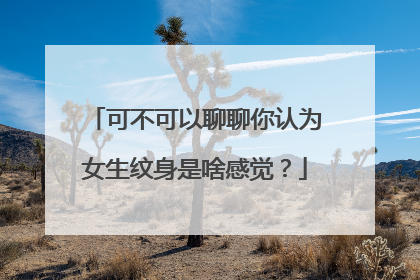 可不可以聊聊你认为女生纹身是啥感觉？