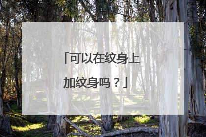 可以在纹身上加纹身吗?