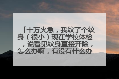 十万火急,我纹了个纹身(很小)现在学校体检,说看见纹身直接开除,怎么办啊,有没有什么办法暂遮蔽啊…