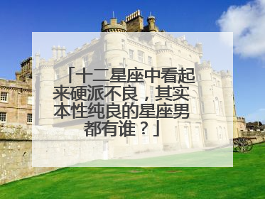 十二星座中看起来硬派不良，其实本性纯良的星座男都有谁？