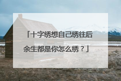 十字绣想自己绣往后余生都是你怎么绣？