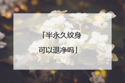 半永久纹身可以退净吗