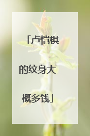 卢恺棋的纹身大概多钱