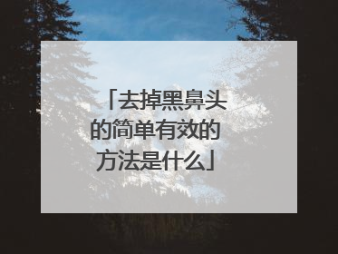 去掉黑鼻头的简单有效的方法是什么