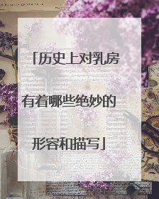 历史上对乳房有着哪些绝妙的形容和描写