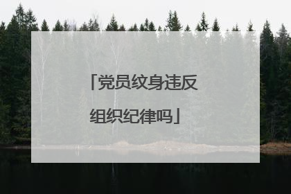 党员纹身违反组织纪律吗