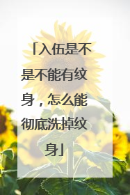 入伍是不是不能有纹身，怎么能彻底洗掉纹身