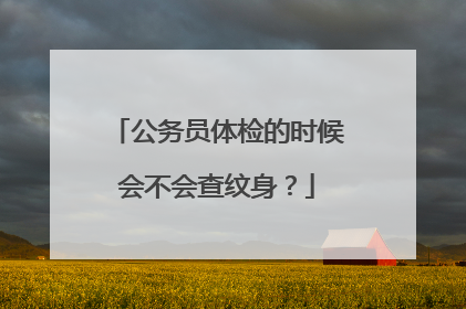 公务员体检的时候会不会查纹身?