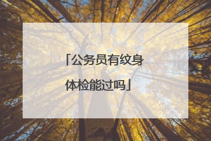 公务员有纹身体检能过吗