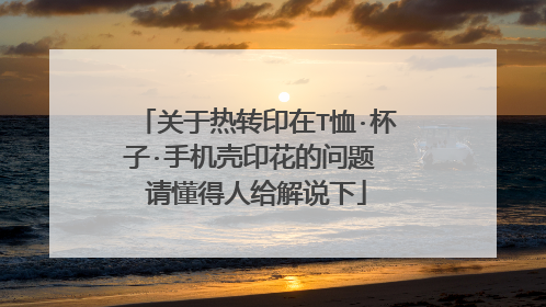 关于热转印在T恤·杯子·手机壳印花的问题 请懂得人给解说下