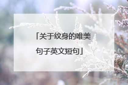 关于纹身的唯美句子英文短句