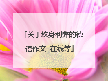 关于纹身利弊的德语作文 在线等