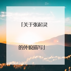关于张起灵的外貌描写