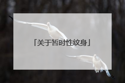 关于暂时性纹身