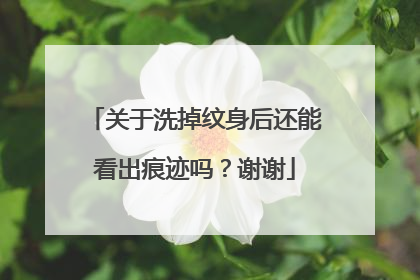 关于洗掉纹身后还能看出痕迹吗？谢谢