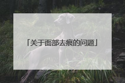 关于面部去痕的问题