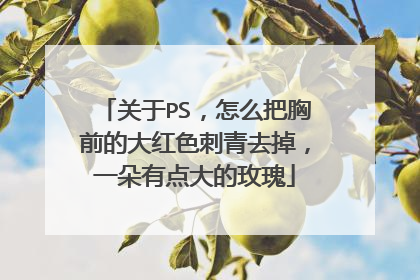 关于PS，怎么把胸前的大红色刺青去掉，一朵有点大的玫瑰