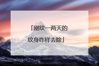 刚纹一两天的纹身咋样去除