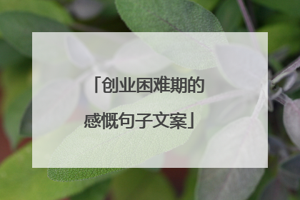 创业困难期的感慨句子文案