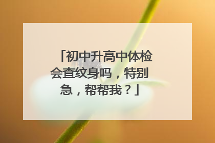 初中升高中体检会查纹身吗，特别急，帮帮我？
