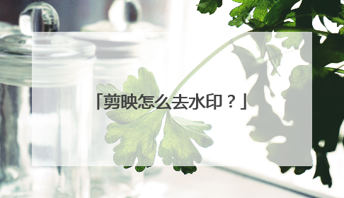 剪映怎么去水印？