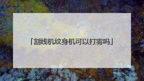 割线机纹身机可以打雾吗