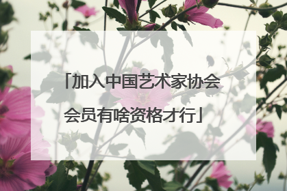 加入中国艺术家协会会员有啥资格才行
