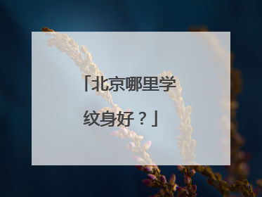 北京哪里学纹身好？