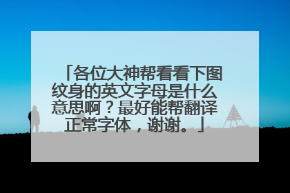 各位大神帮看看下图纹身的英文字母是什么意思啊?最好能帮翻译正常字体,谢谢。